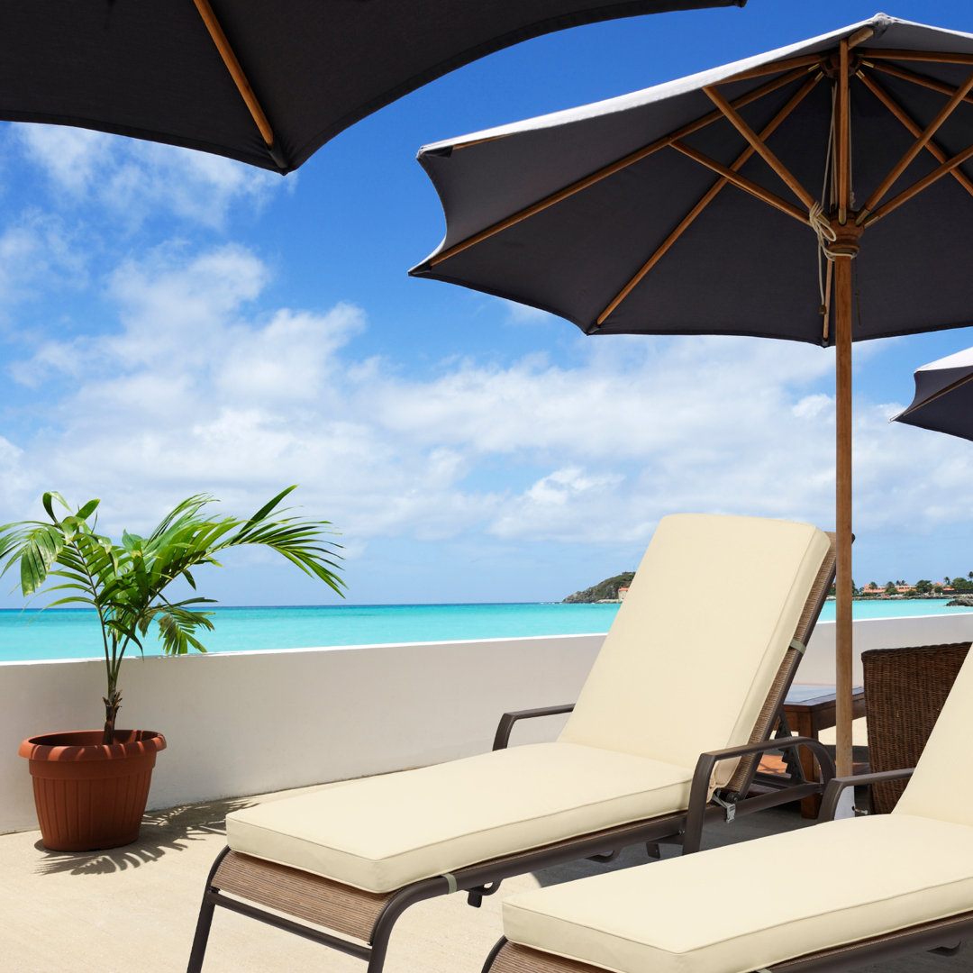 Lucy Outdoor 3" Chaise Lounge Seat Cushion with Ties Set of 2 